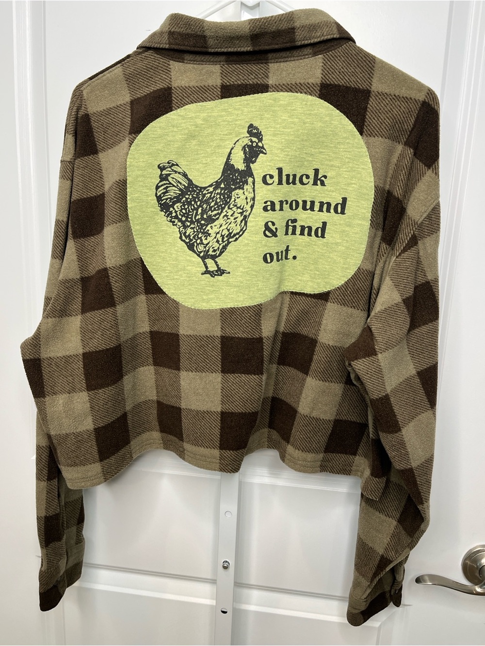 Upcycled Wrangler One-of-a-Kind Women’s Button-down Cropped Shacket Men’s Large